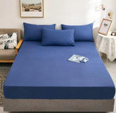 Kuber Industries single Bed Mattress ProtectorBed Protecter With Elastic "120x200" CM (Blue)